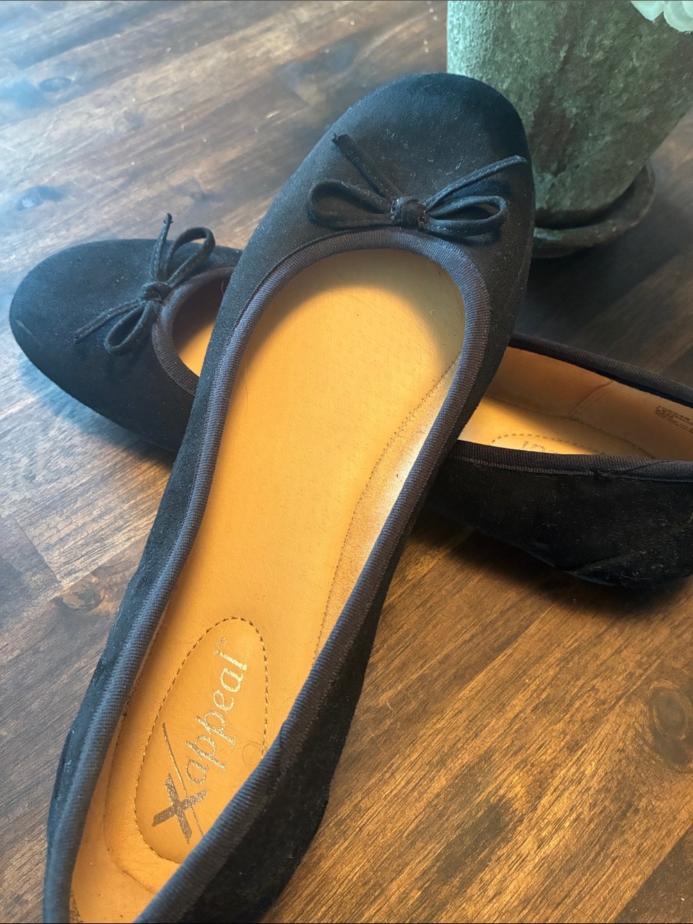 x-appeal Black Bow Ballet Flats